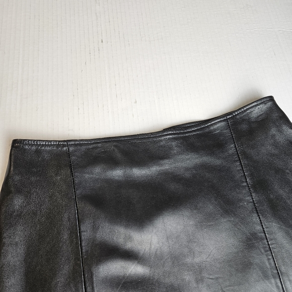 LEATHER 9000 Women Fierce Chocolate Geniune Leather Skirt Size 12 - Picture 6 of 9